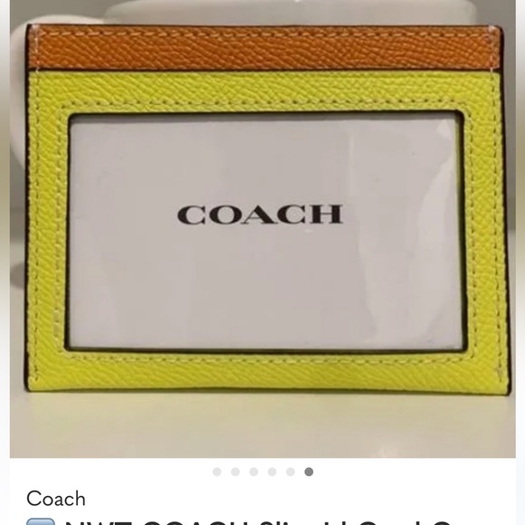 EUC Coach Yellow and Orange colorblock Card Holder - Picture 6 of 6